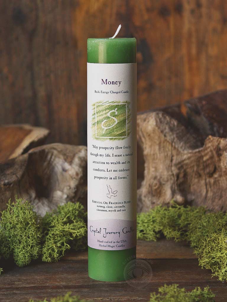 Reiki Energy Charged Money Pillar Candle