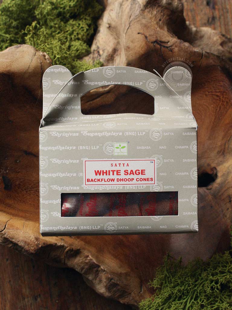 Satya White Sage Back Flow Incense Cones