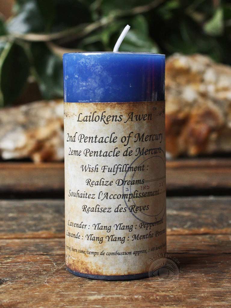 Second Pentacle of Mercury Spell Candle - Wish Fulfilment