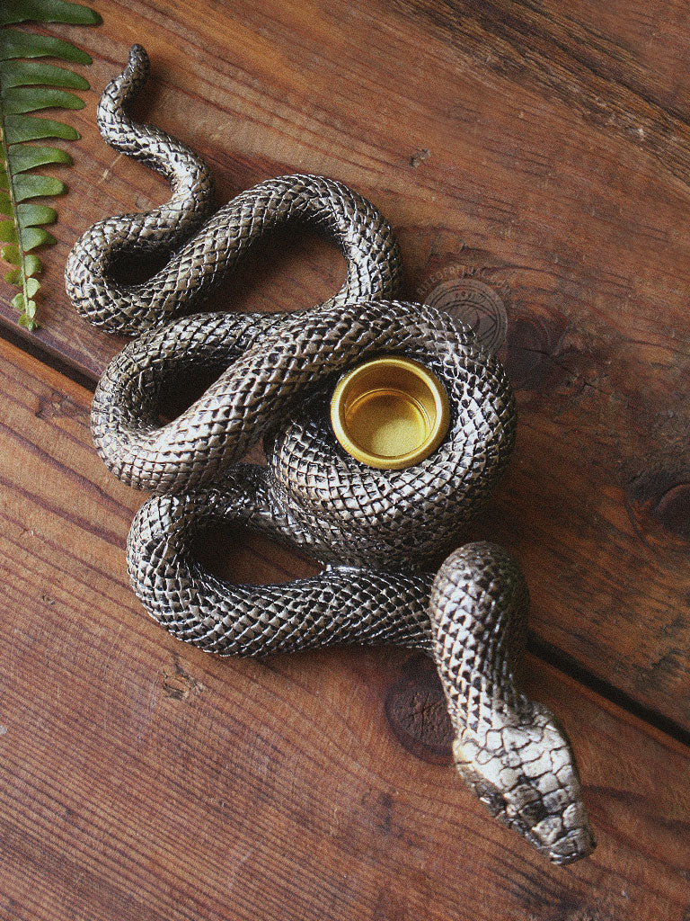 Serpent’s Flame Candle Holder