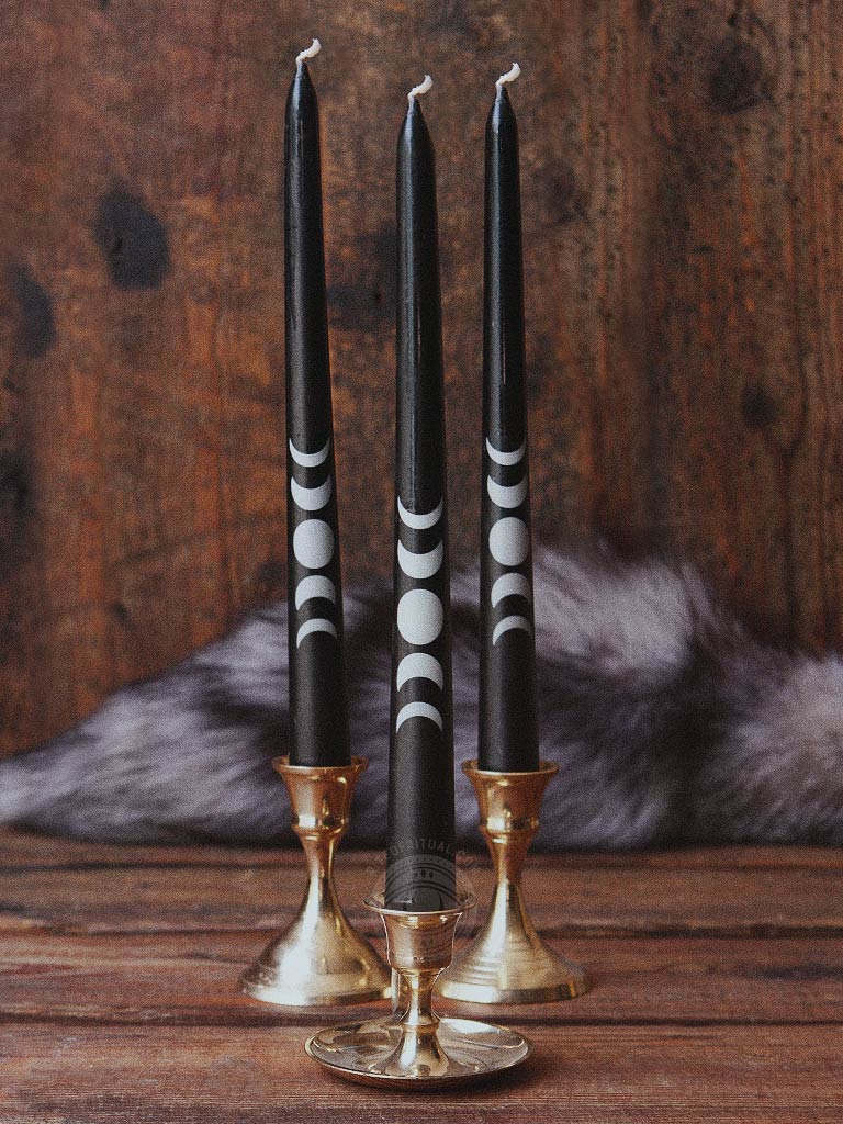 Set of 3 Moon Phase Taper Candles