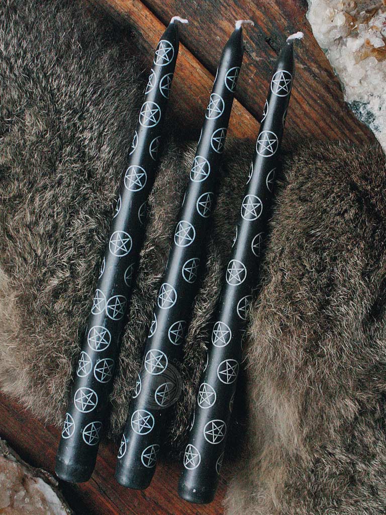 Set of 3 Pentagram Taper Candles