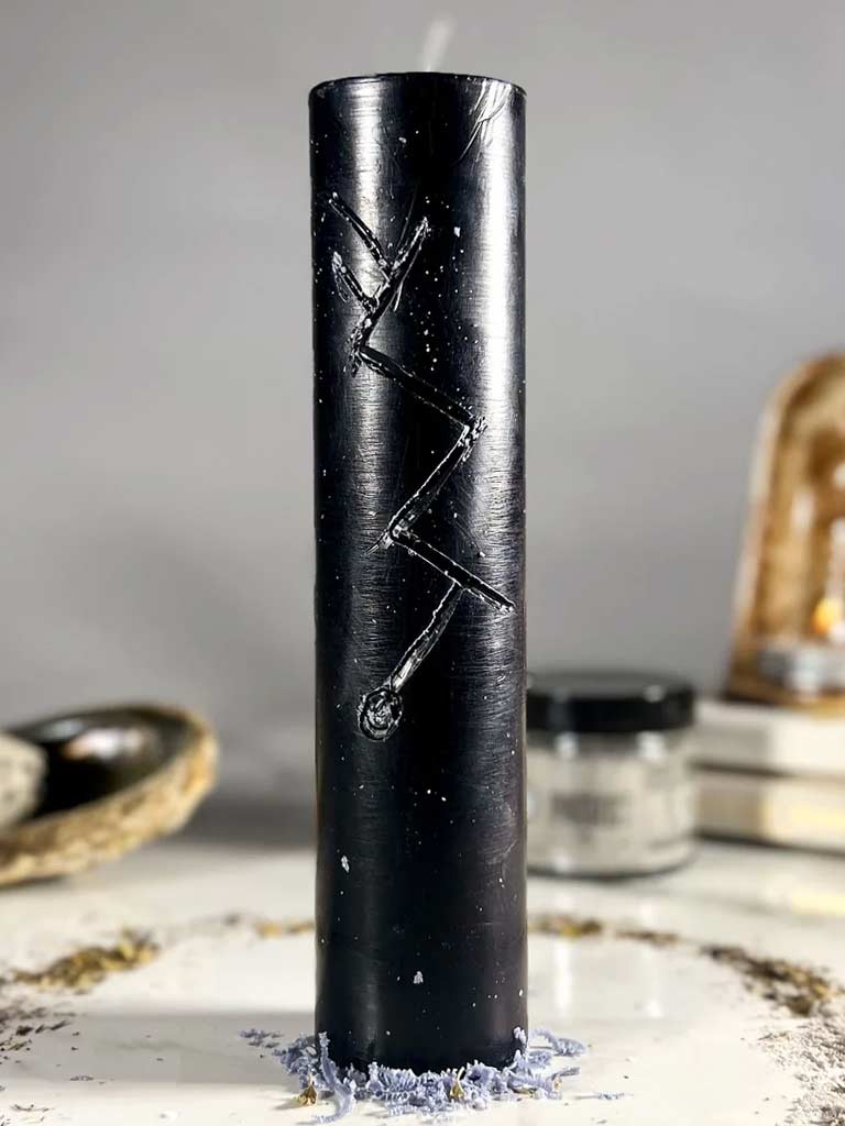 Spell Casting Pillar Candle - Black