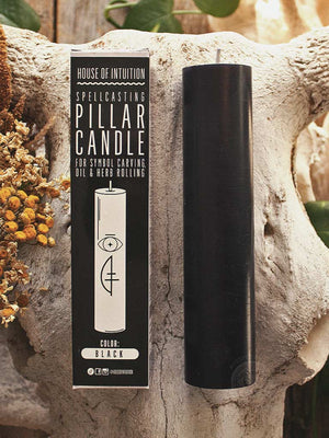 Spell Casting Pillar Candle - Black