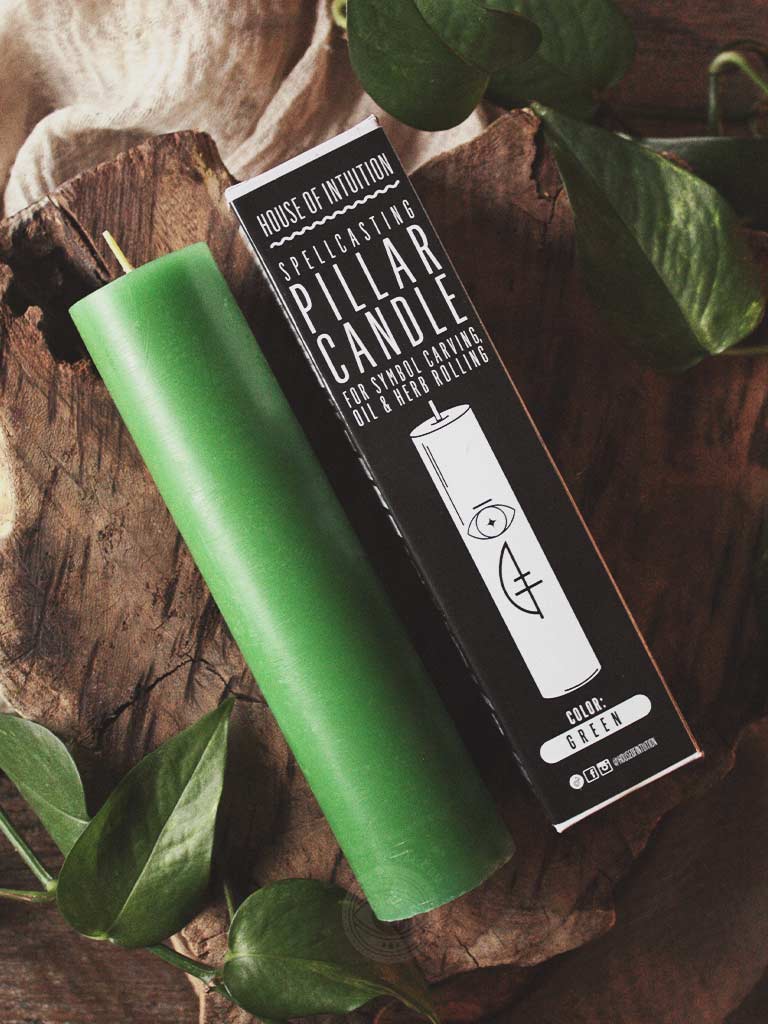 Spell Casting Pillar Candle - Green