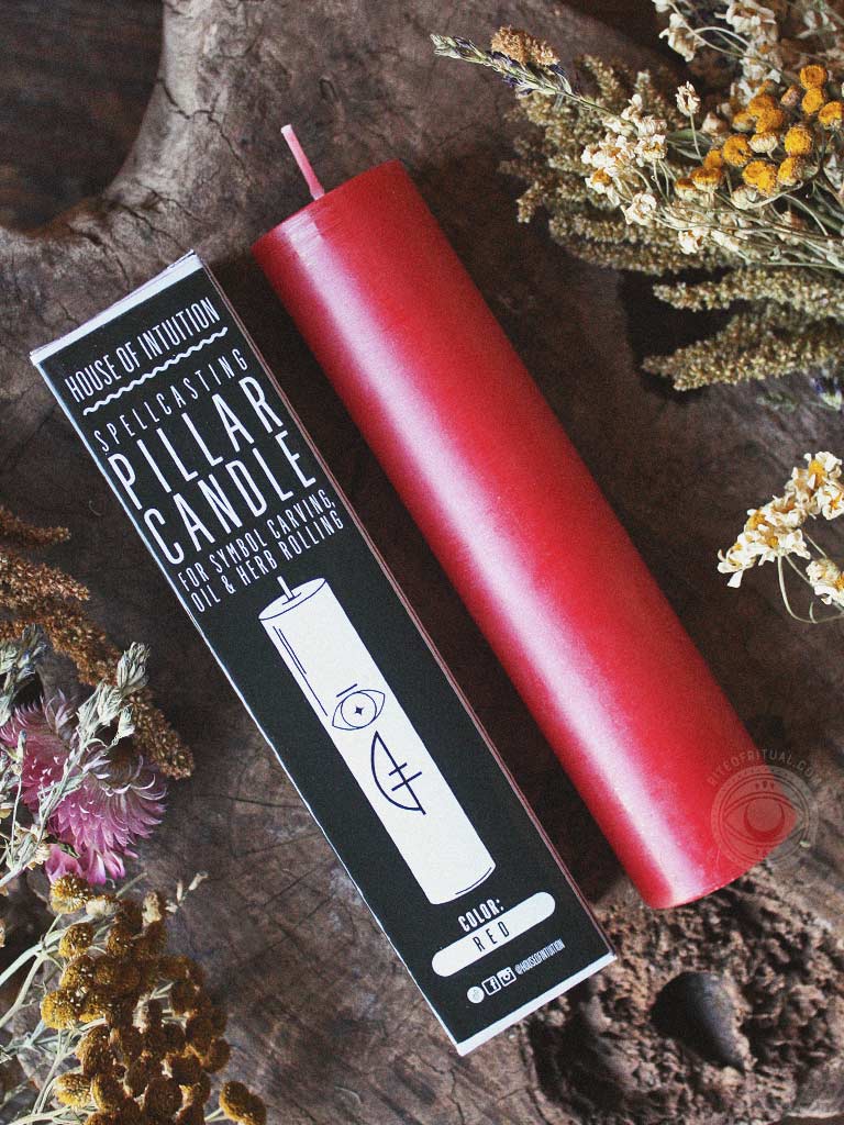 Spell Casting Pillar Candle - Red