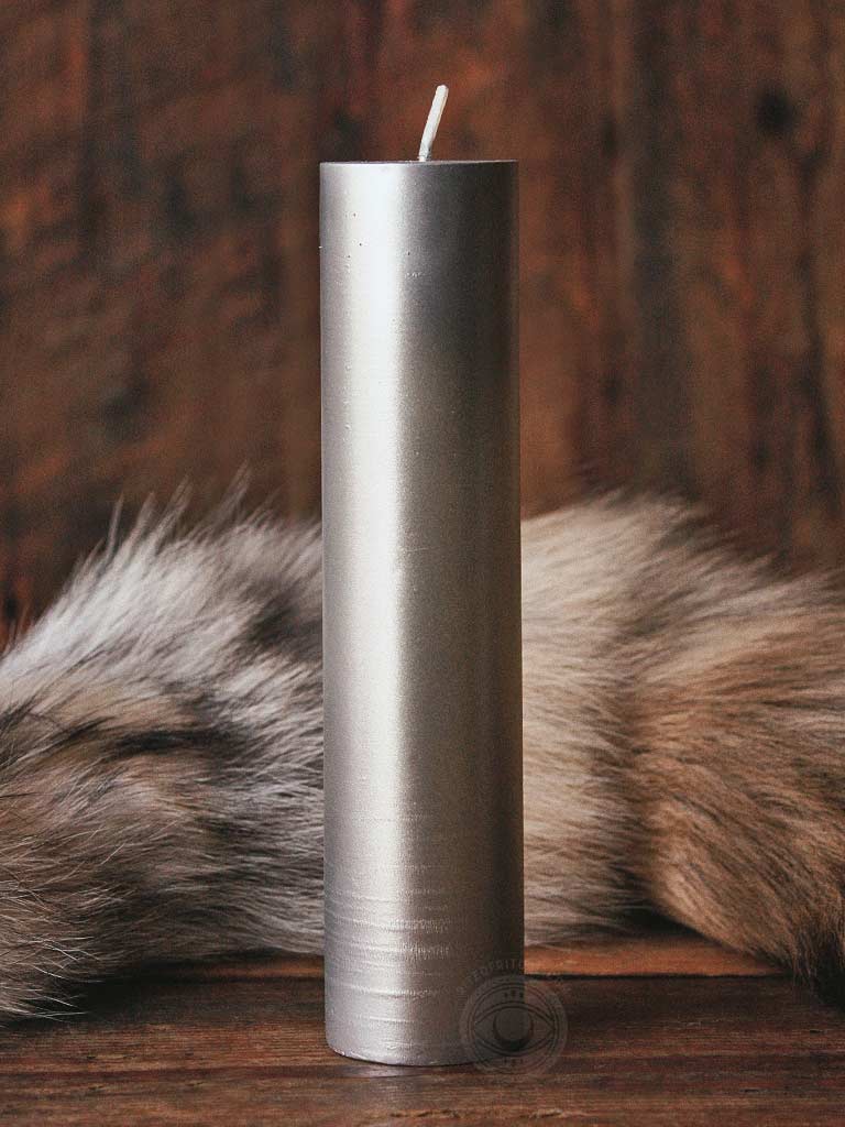 Spell Casting Pillar Candle - Silver