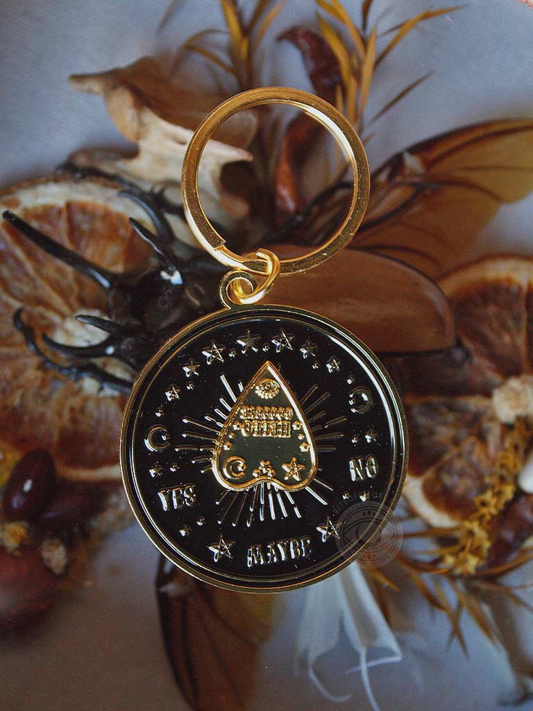 Talking Board Planchette Spinning Metal Keychain