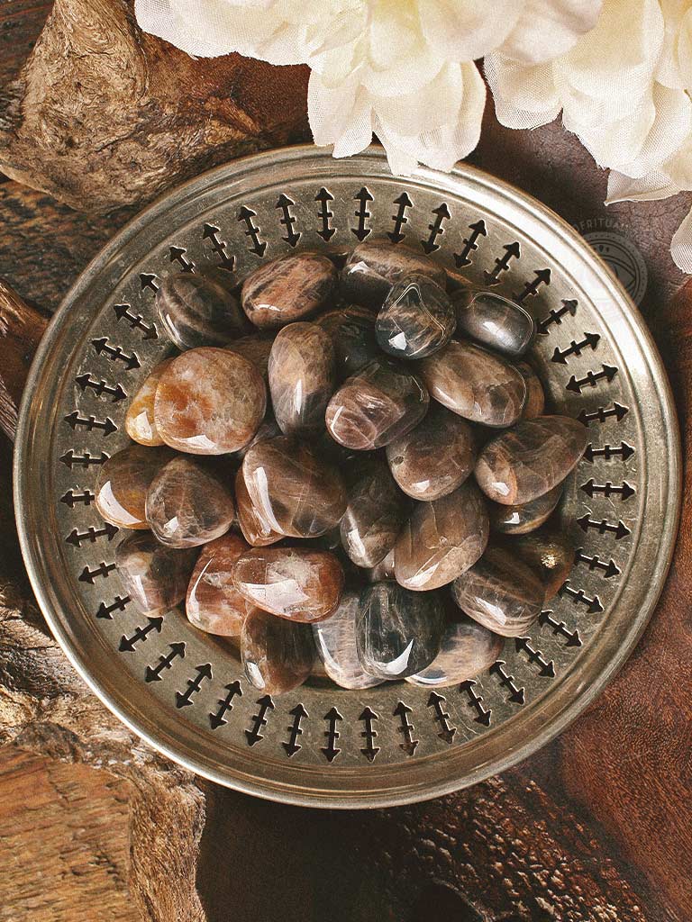 Tumbled Black Moonstone