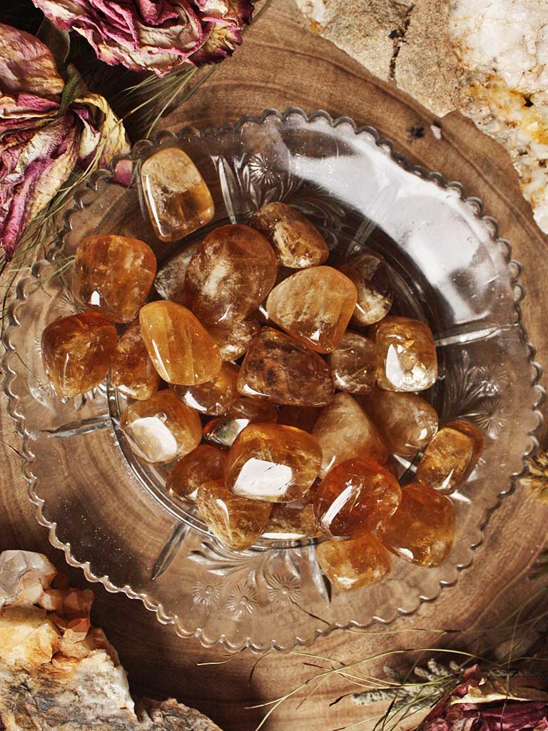 Tumbled Golden Calcite