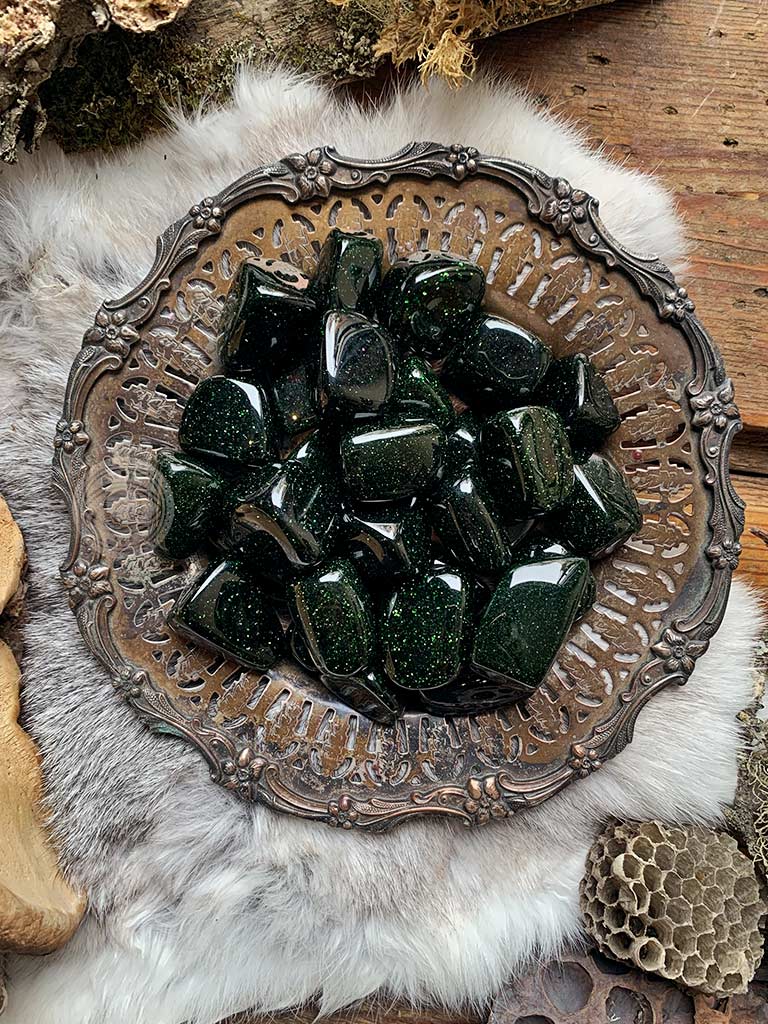 Tumbled Green Goldstone