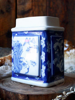 Vintage Ceramic Blue + White Vase - V303