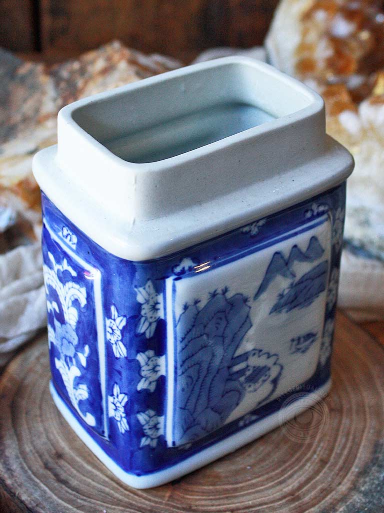Vintage Ceramic Blue + White Vase - V303
