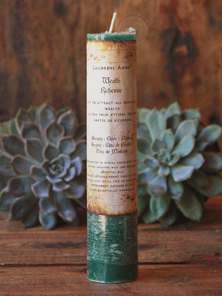 Wealth Tall Pillar Spell Candle