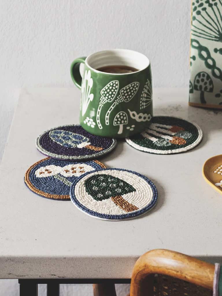 Wildgrove Beaded Coaster Set