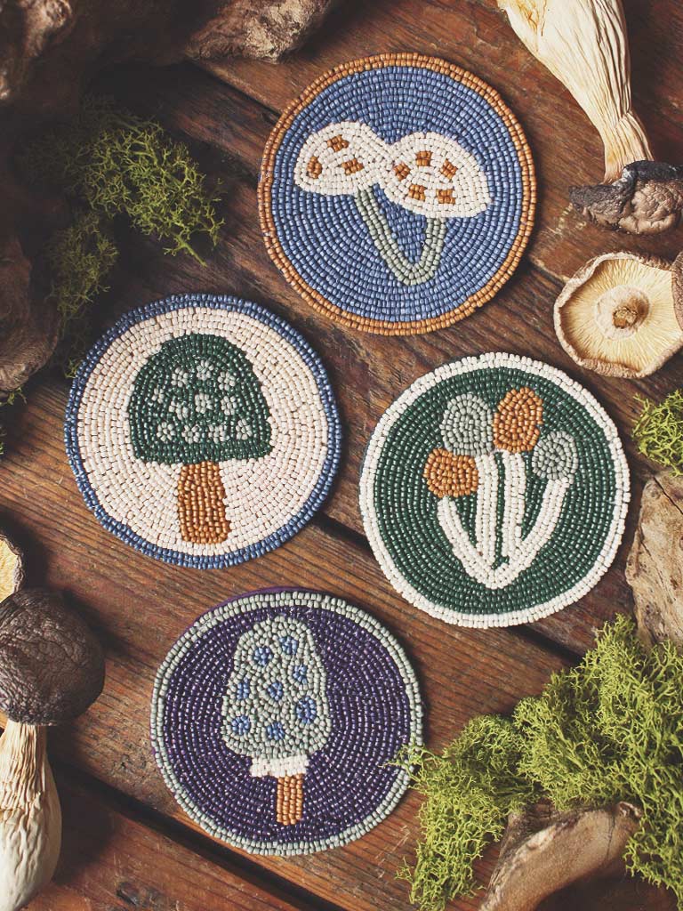Wildgrove Beaded Coaster Set