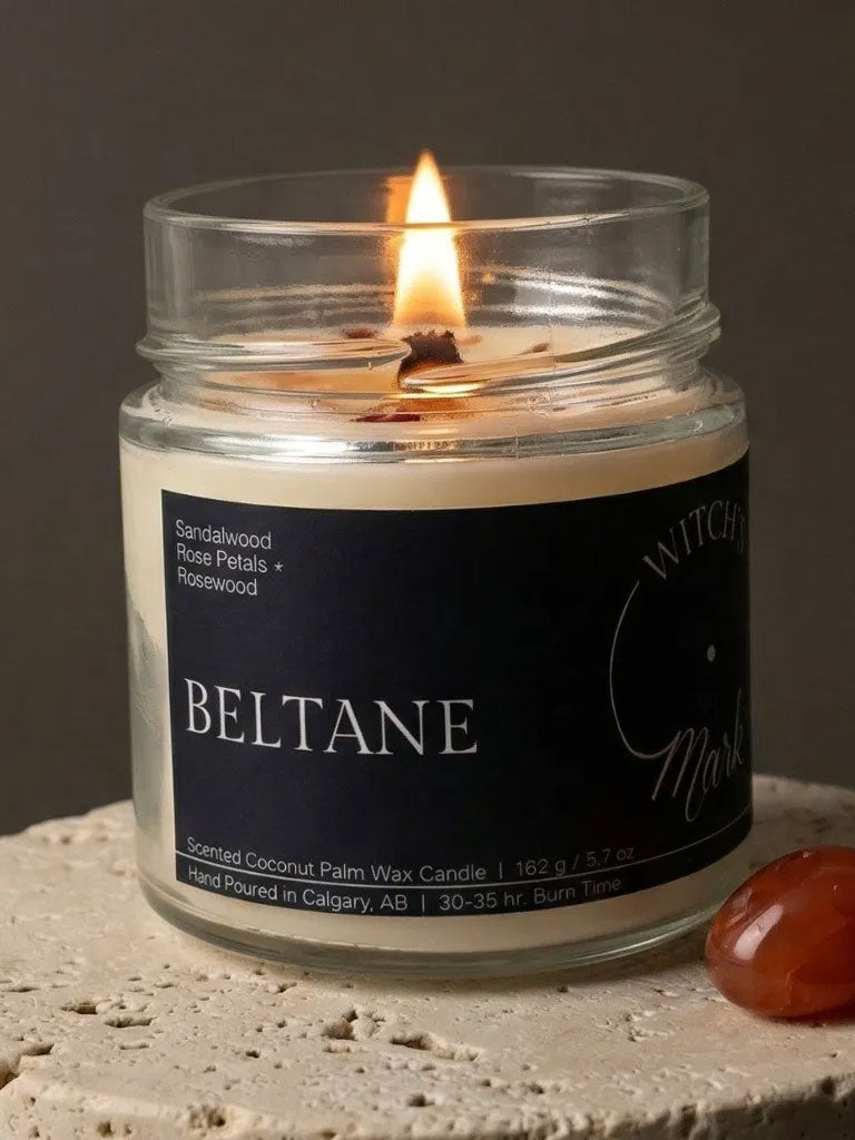 Witch's Mark Beltane Crystal Candle