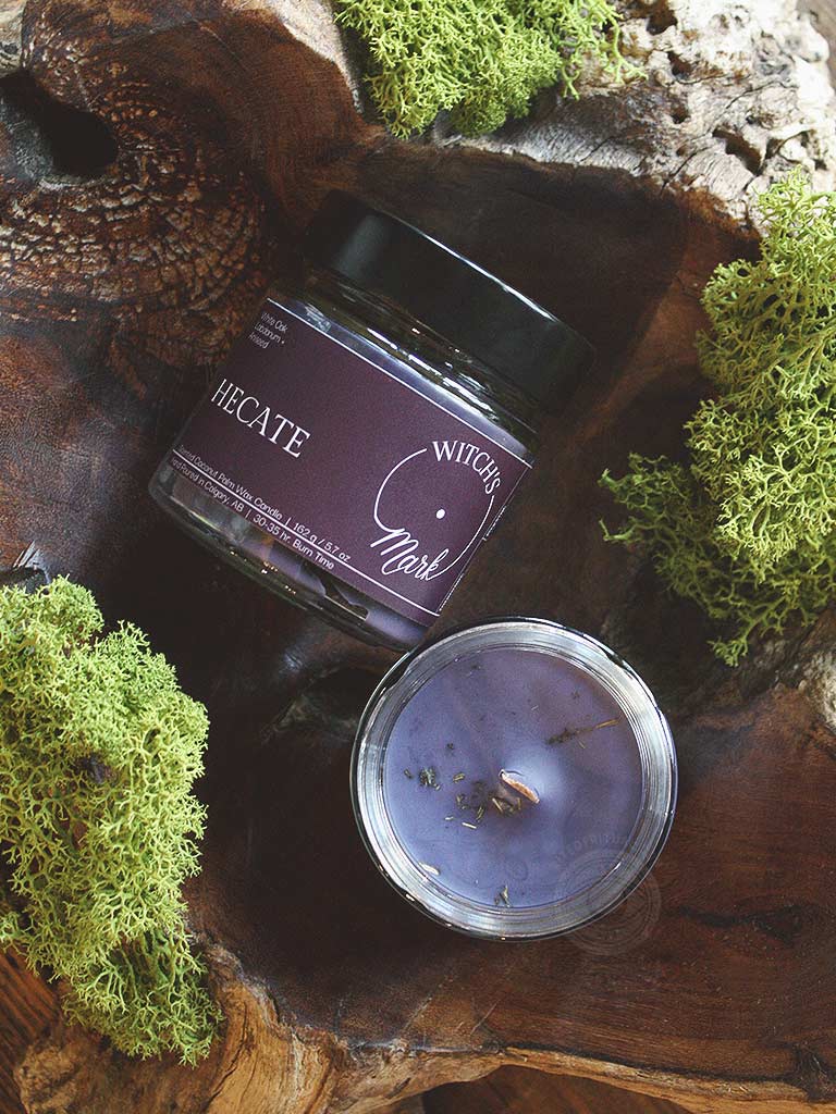 Witch's Mark Hecate Crystal Candle