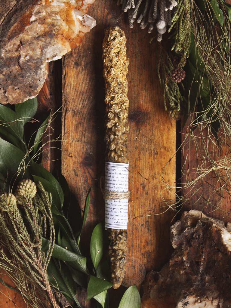 Yellow Patchouli & Calendula Mourning Light Hag Torch