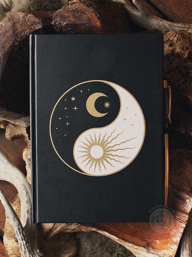 Yin Yang Journal with Black Obsidian Pen