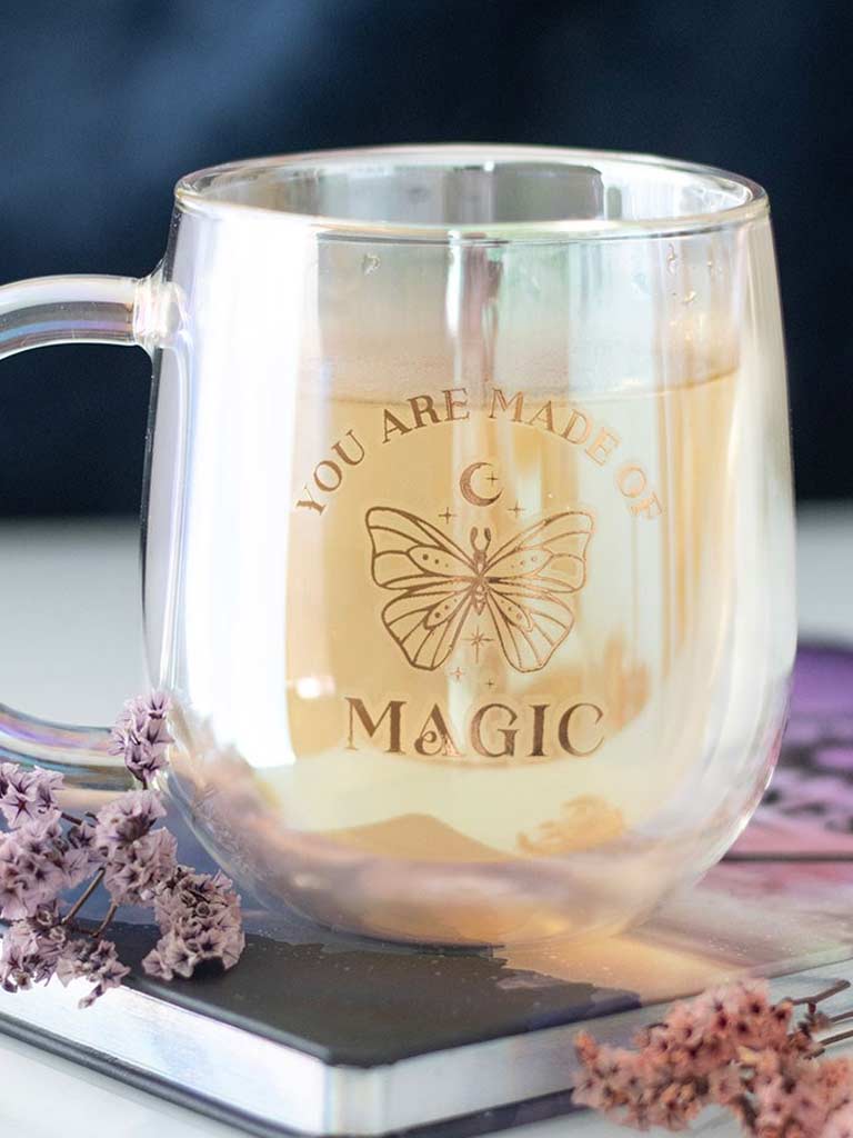You Are Made of Magic Iridescent Double Walled Glass Mug