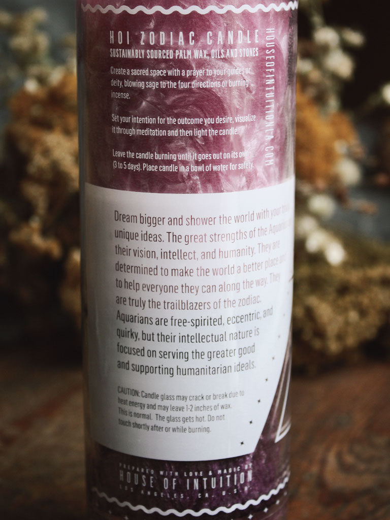 Aquarius Zodiac Candle - House of Intuition