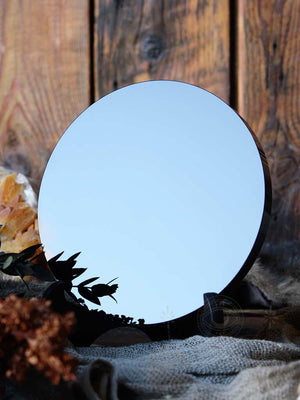 Black Obsidian Scrying Mirror with Stand