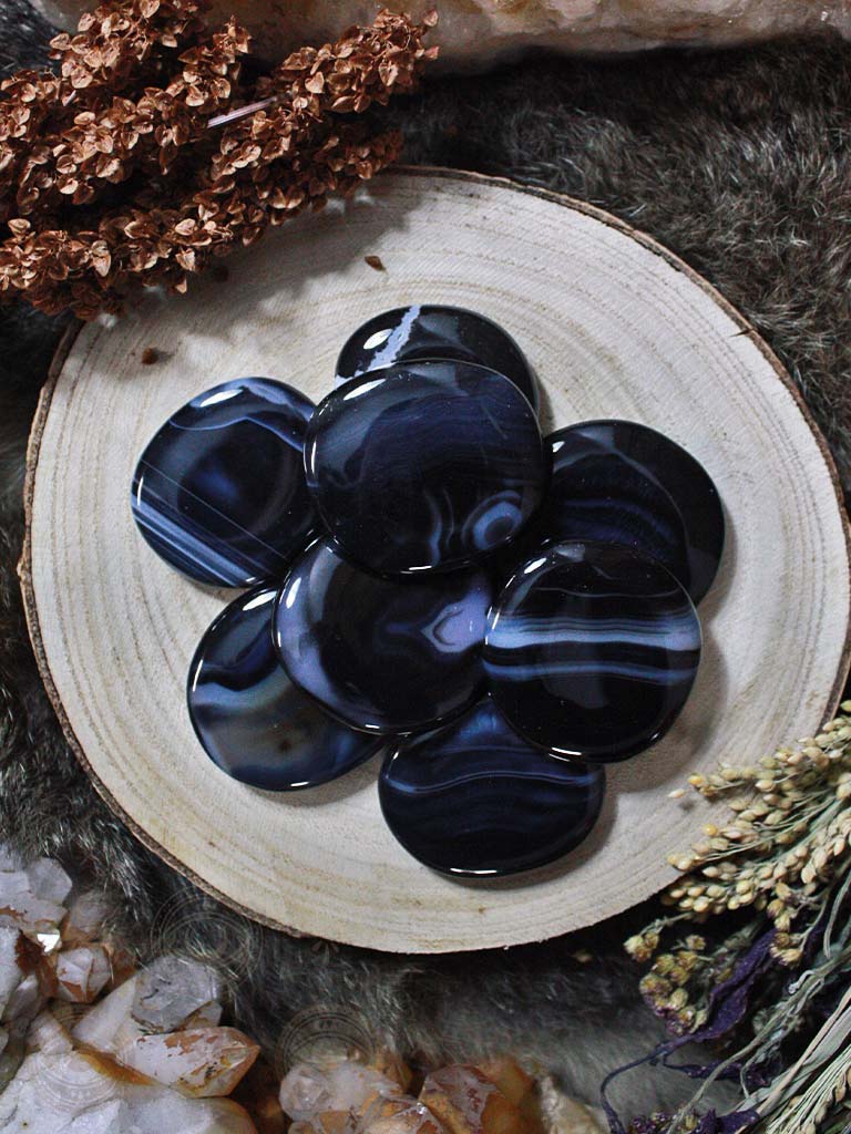 Black Sardonyx Worry Stones