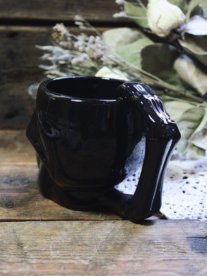 Black Skull Handled Mug
