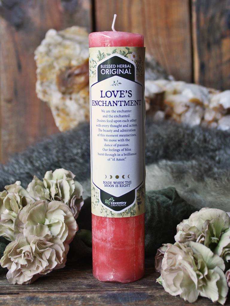 Blessed Herbal Spell Candle - Love's Enchantment