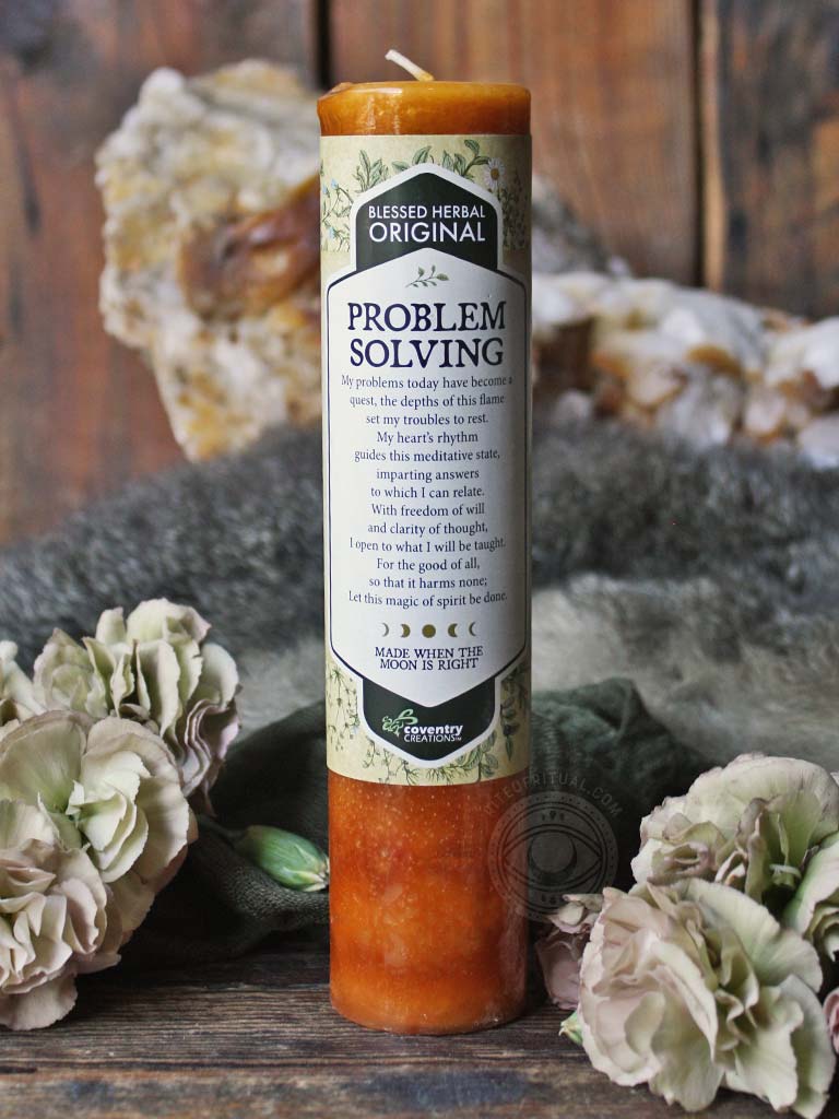 Blessed Herbal Spell Candle - Problem Solving