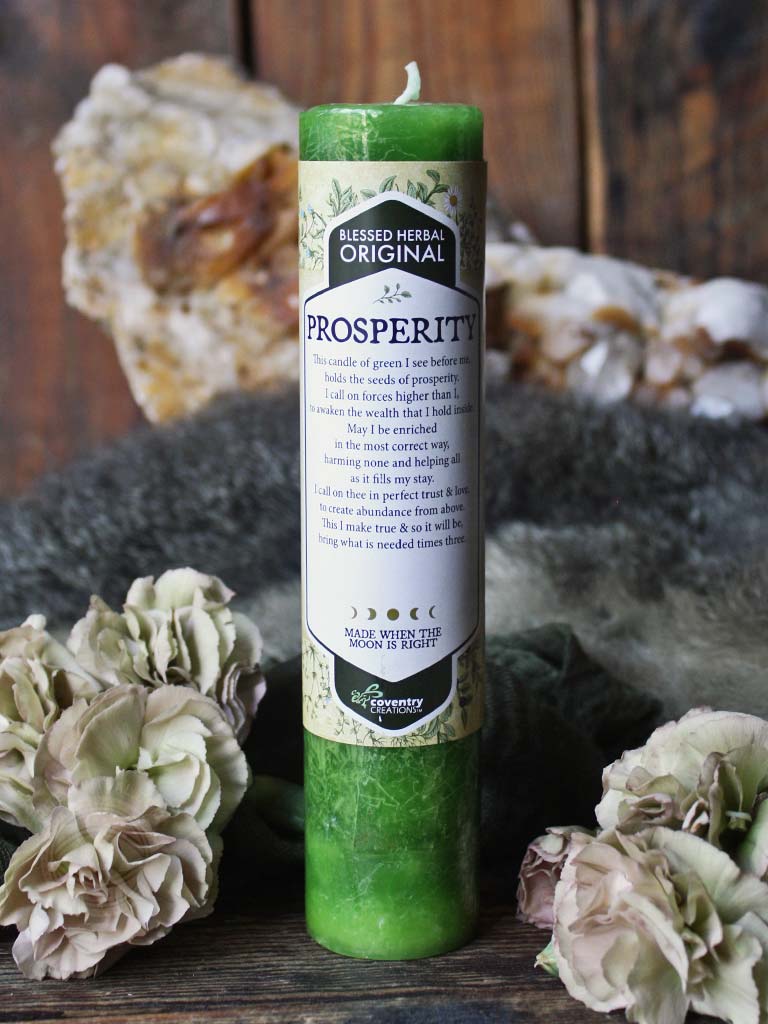 Blessed Herbal Spell Candle - Prosperity