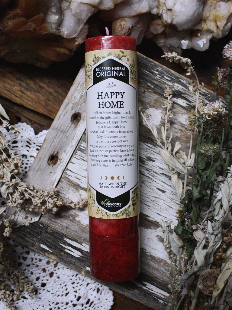 Blessed Herbal Spell Candle - Happy Home
