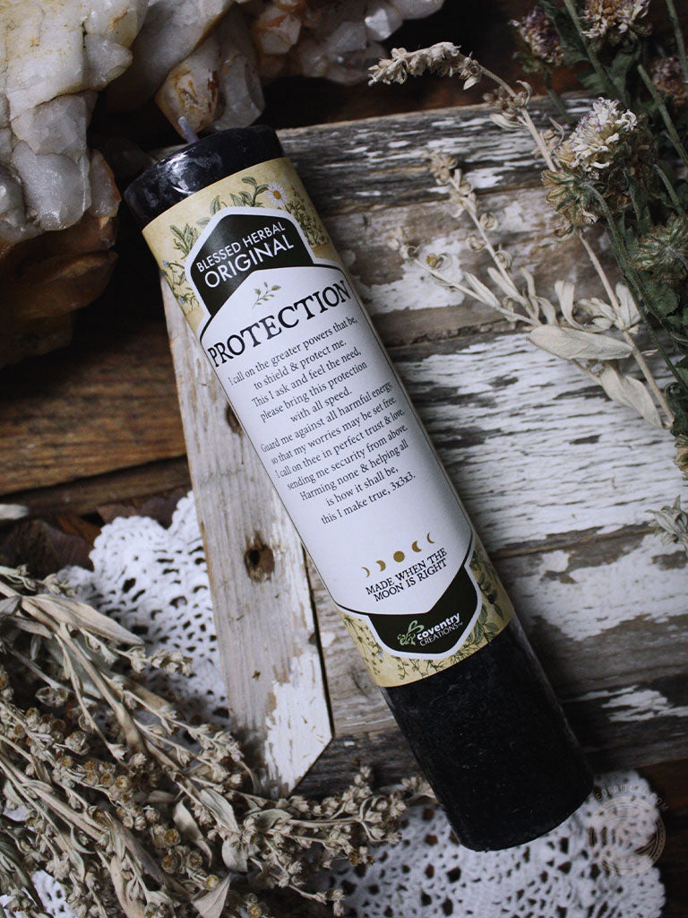 Blessed Herbal Spell Candle - Protection