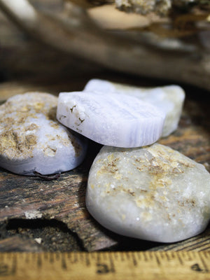 Blue Lace Agate Palm + Pocket Stones