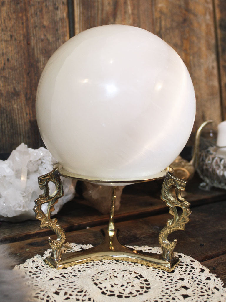 Brass Dragon Sphere Holder