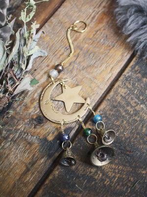 Brass Moon and Stars Wind Chime