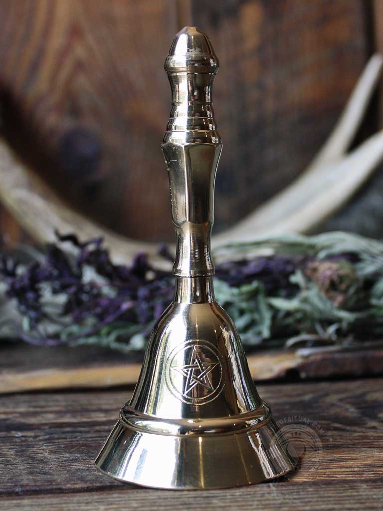 Pentacle Brass Altar Bell for Ritual, Ceremony, Energy Transmutation,  Cleansing, Calling the Goddess, Witch's Altar, Witchcraft, Altar Bell