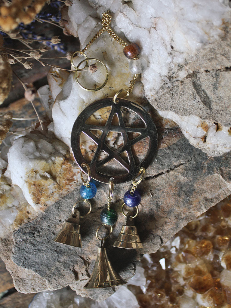 Brass Pentacle Wind Chime