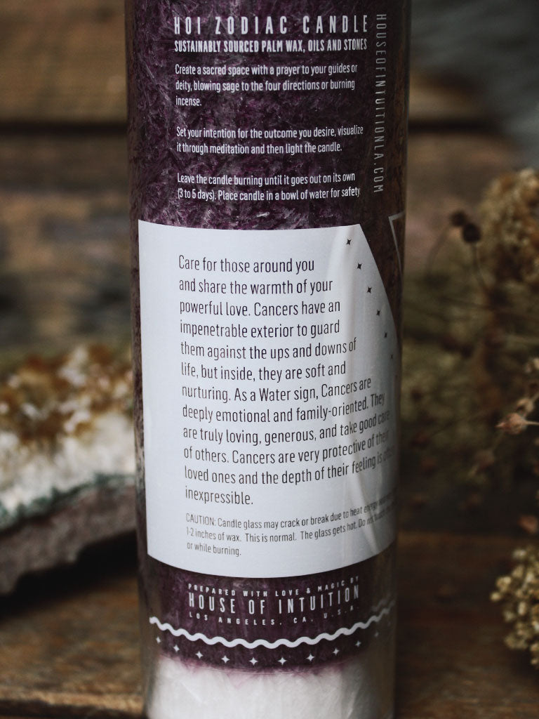 Cancer Zodiac Candle - House of Intuition