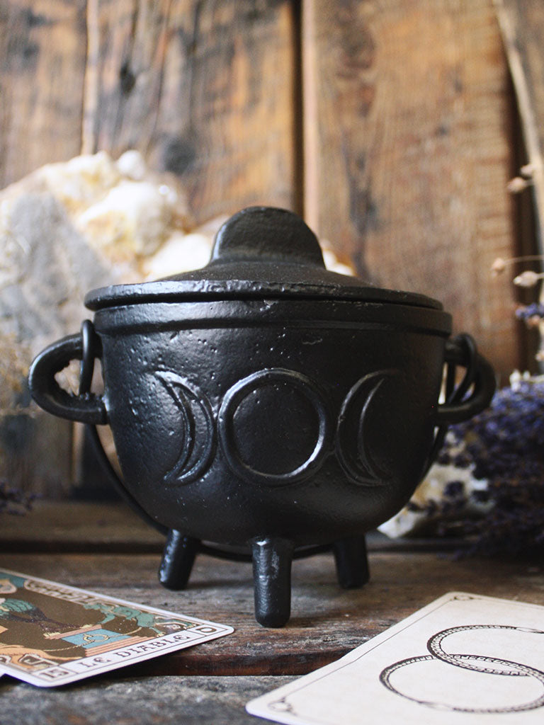 Cast Iron Ritual Cauldrons - Triple Moon Goddess
