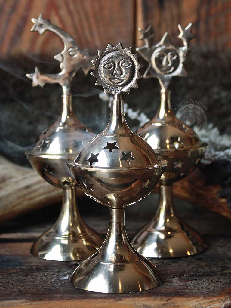 Celestial Brass Incense Burners