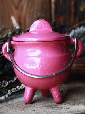 Colourful Cast Iron Ritual Use Cauldrons