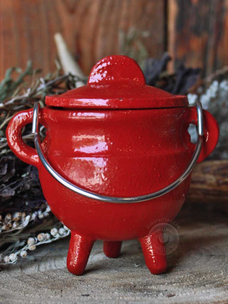 Colourful Cast Iron Ritual Use Cauldrons