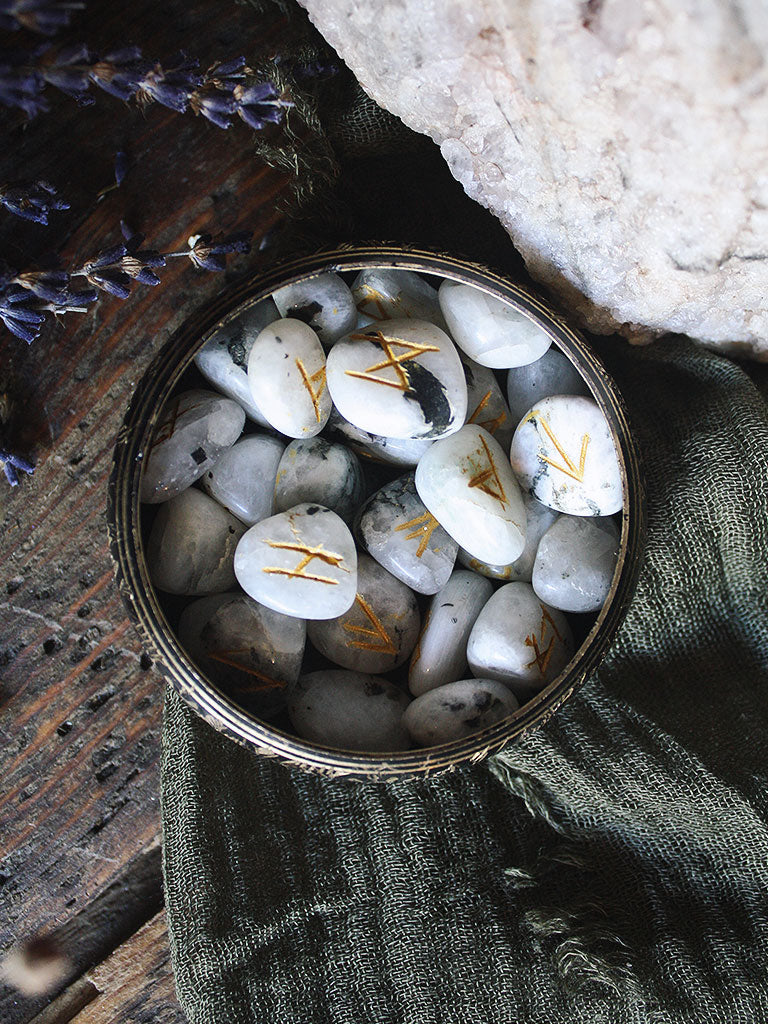 Crystal Rune Sets - Rainbow Moonstone