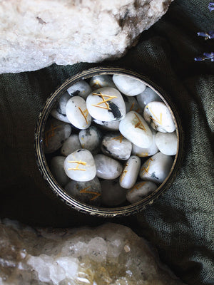 Crystal Rune Sets - Rainbow Moonstone