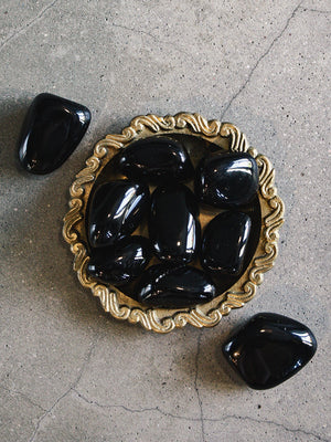Large Tumbled Black Obsidian