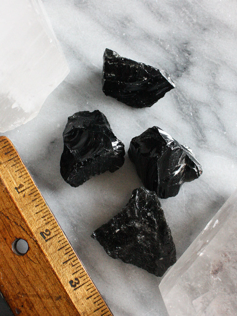 Raw Black Obsidian Pieces