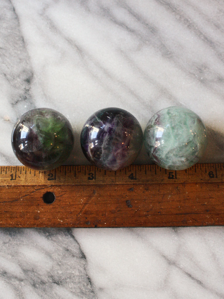 Rainbow Fluorite Spheres