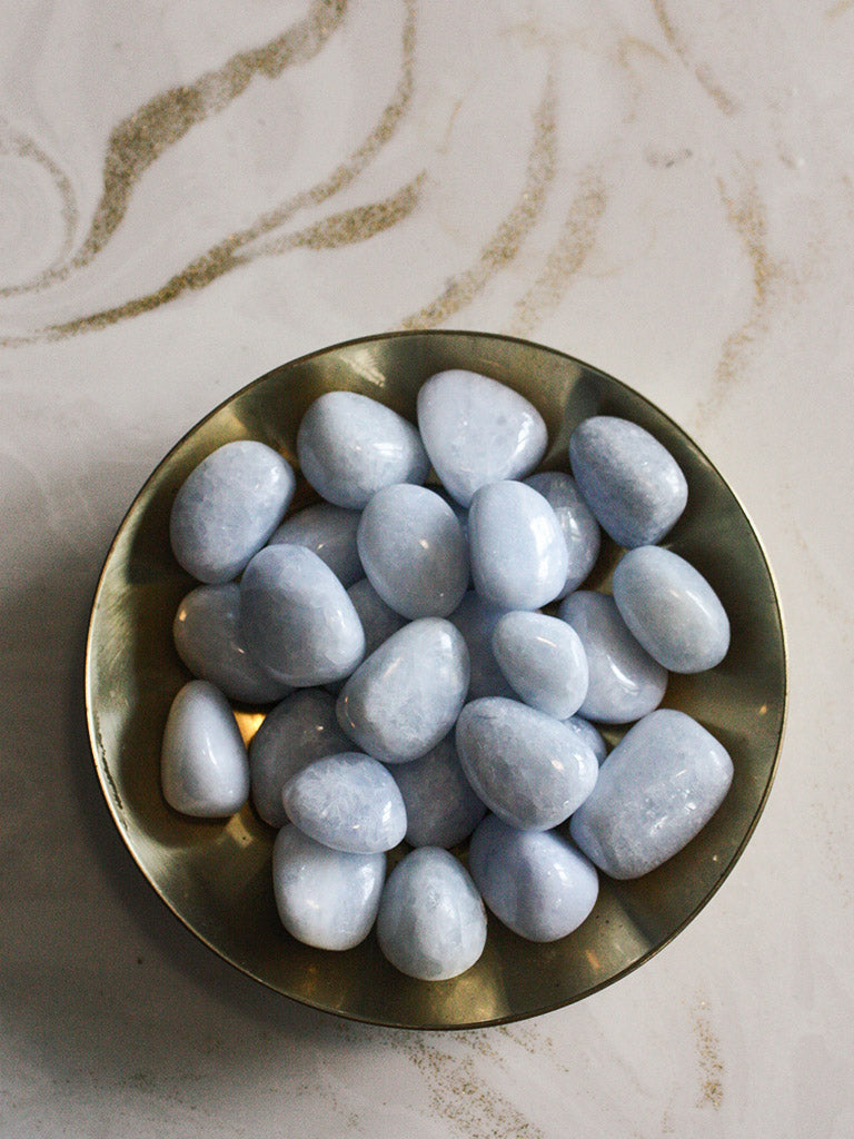 Tumbled Blue Calcite